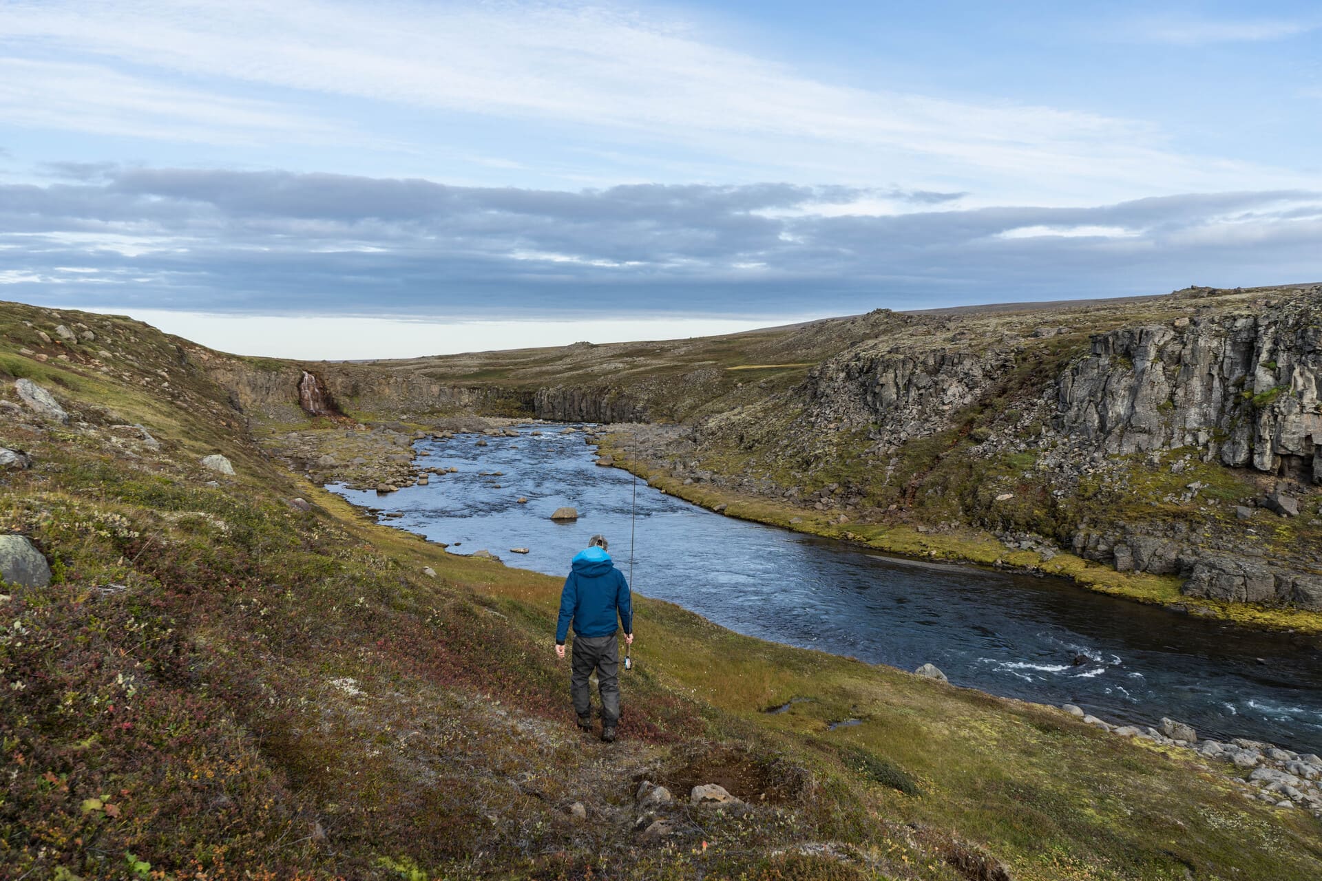 Hitch - veiðimaður gengur að hyl