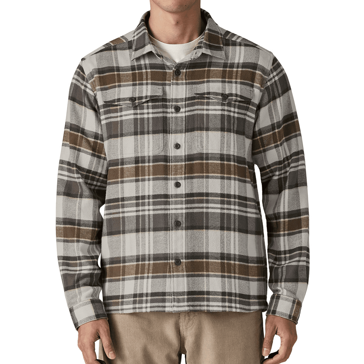 Patagonia Fjord Flannel Skyrta - Salt Grey - Image 2